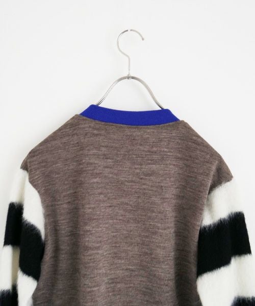 SWANLAKE スワンレイク .ボーダースリーブカーディガン [CT-1503/BEIGE]