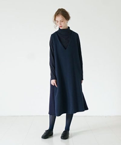 Mochi / home&miles.モチ / ホーム＆マイルズ.v-neck one piece [navy]
