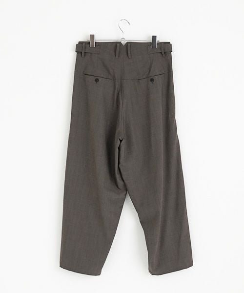 YANTOR.ヤントル.Chambray Wool 2tuck wide Pants[Y225PT05/GREIGE]