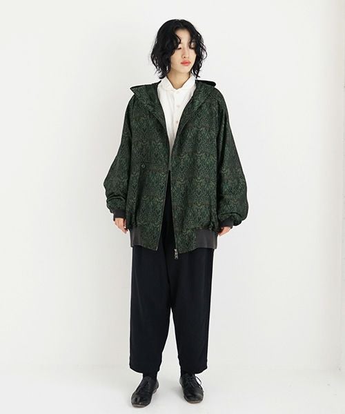 YANTOR ヤントル Persian Hand-Jacquard Hoodie Blouson[Y225BL03/GREEN]