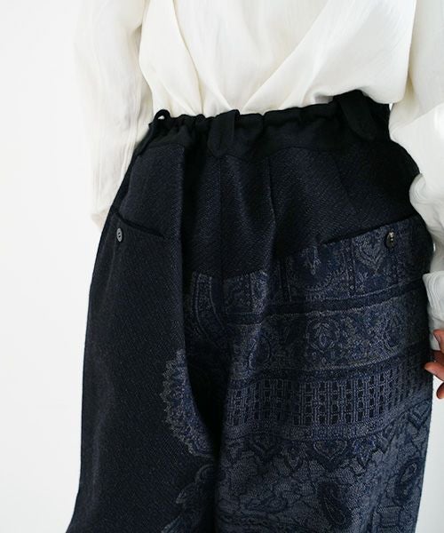 YANTOR.ヤントル.Tibetan Paisley Himo Pants[Y225PT09/BLUE]