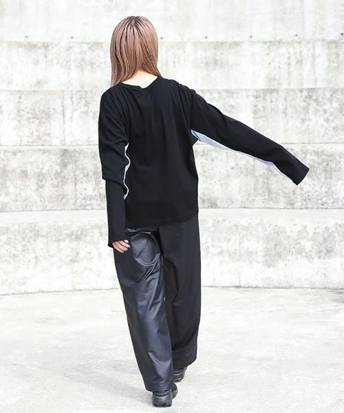 chloma.クロマ.“QUANTUM FOAM” ロングT[22ALT4/BLACK×LIGHT BLUE]