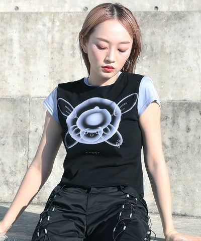 chloma.クロマ.“QUANTUM FOAM” ミニT[22AHT1/BLACK×LIGHT BLUE]