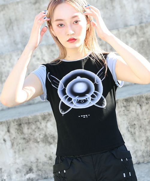 chloma クロマ “QUANTUM FOAM” ミニT[22AHT1/BLACK×LIGHT BLUE]