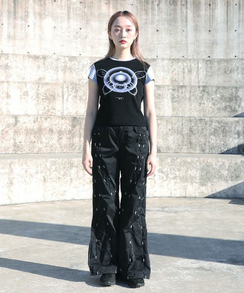 chloma.クロマ.“QUANTUM FOAM” ミニT[22AHT1/BLACK×LIGHT BLUE]