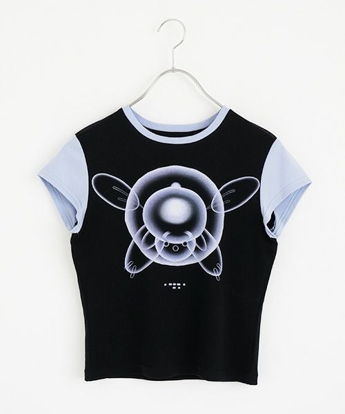 chloma.クロマ.“QUANTUM FOAM” ミニT[22AHT1/BLACK×LIGHT BLUE]