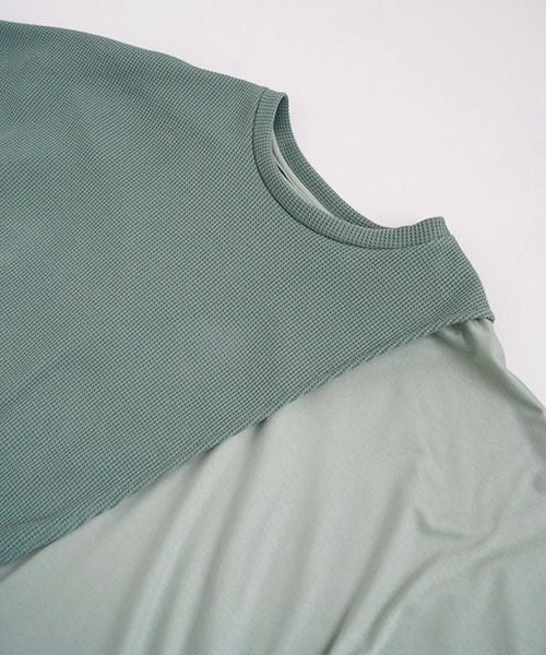 VUy.ヴウワイ.waffle combination knit vuy-s23-k03[GREEN]:s_