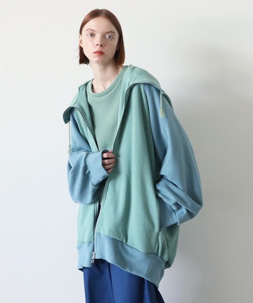 VUy.ヴウワイ.big hoody vuy-s23-k04[GREEN BLUE]:s