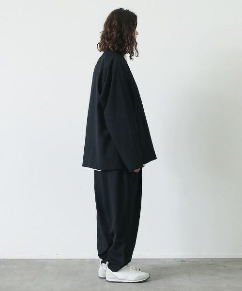 VUm ヴウエム no collar jacket super 120's wool [BLACK] vu-jkt-001