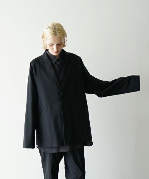 【VU/ヴウ】ノーカラージャケット（週末値下） VU ヴウ no collar jacket vu-s23-j17[BLACK]_