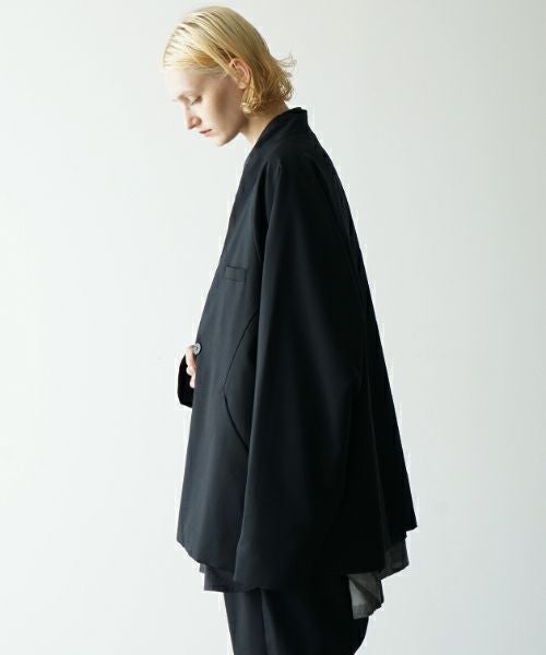 VU ノーカラージャケット サイズ1 ウール100% VU ヴウ no collar jacket vu-s23-j17[BLACK]_