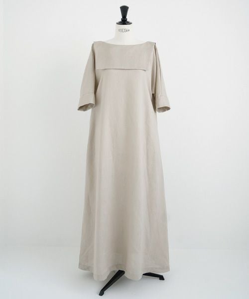 Mochi.モチ.sailor linen dress [natural]
