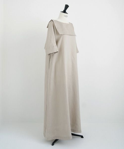 Mochi.モチ.sailor linen dress [natural]