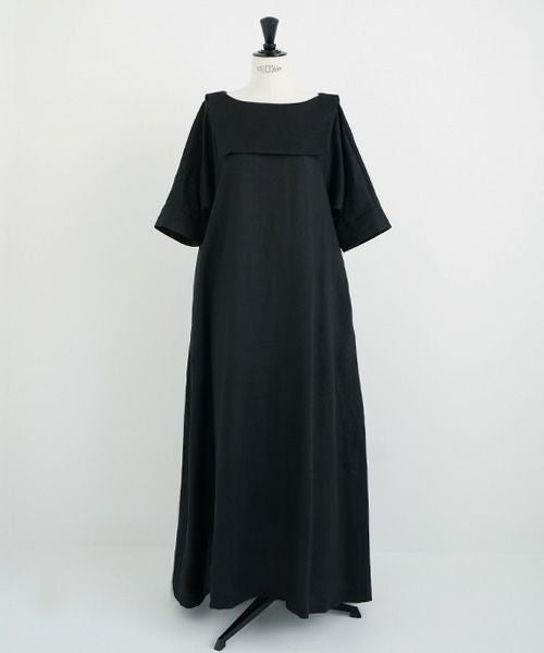 Mochi.モチ.sailor linen dress [black/sa]