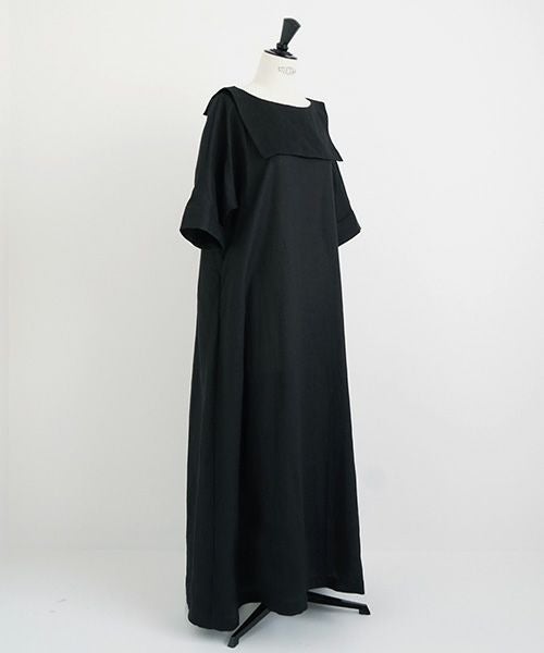 Mochi.モチ.sailor linen dress [black/sa]