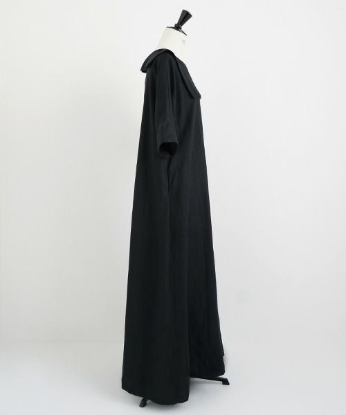 Mochi.モチ.sailor linen dress [black/sa]