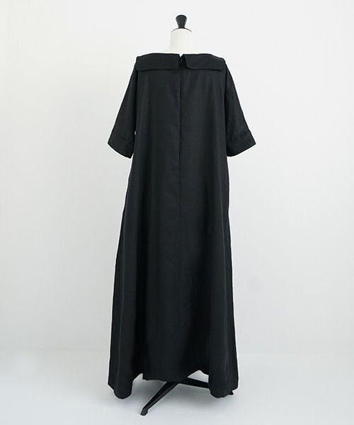 Mochi.モチ.sailor linen dress [black/sa]
