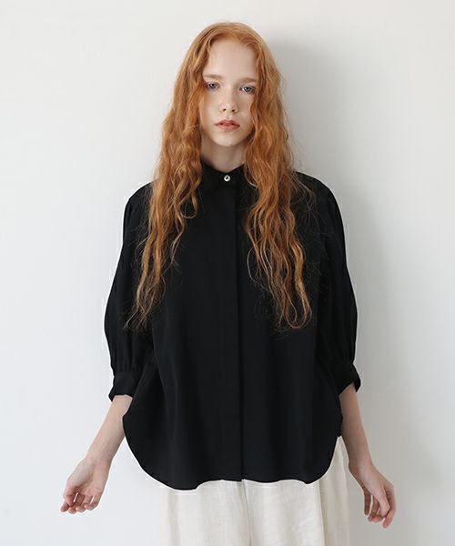Mochi.モチ.organic cotton blouse [black/sa]