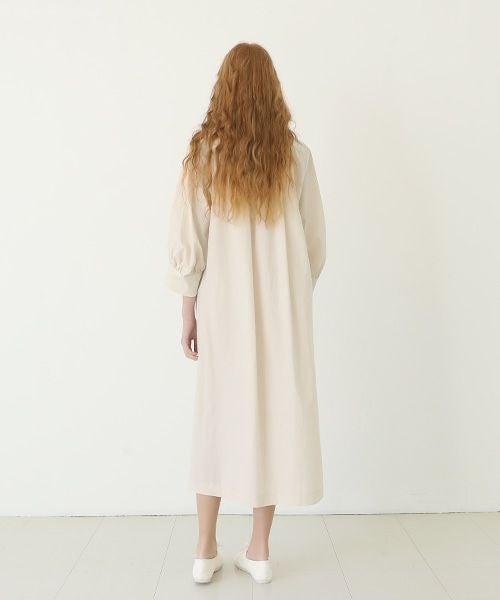 Mochi.モチ.puff sleeve dress [ecru]
