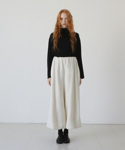 Mochi.モチ.gathered wide pants [off white]