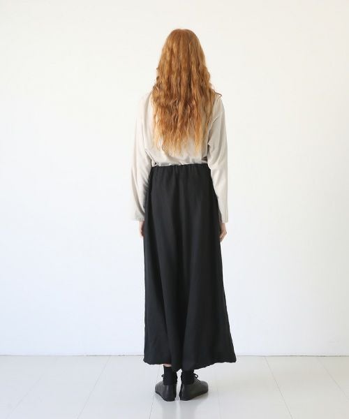 Mochi.モチ.gathered wide pants [black/sa]