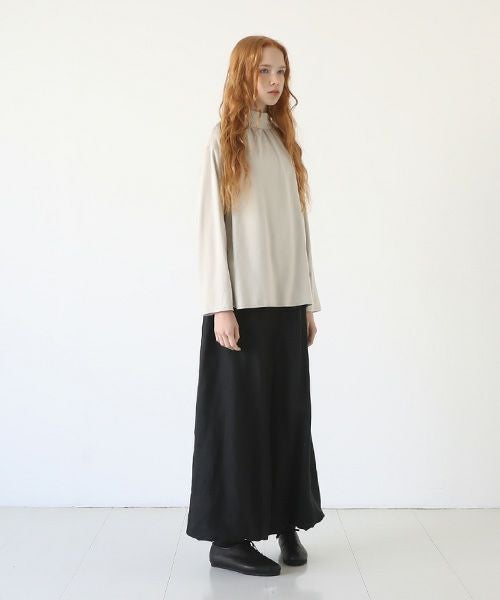 Mochi.モチ.mock neck long t-shirt [greige]