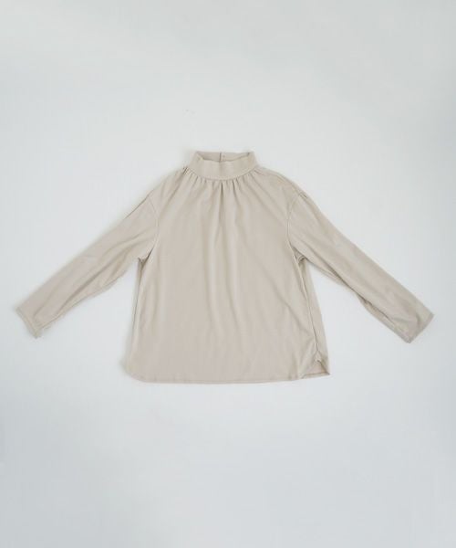 Mochi.モチ.mock neck long t-shirt [greige]