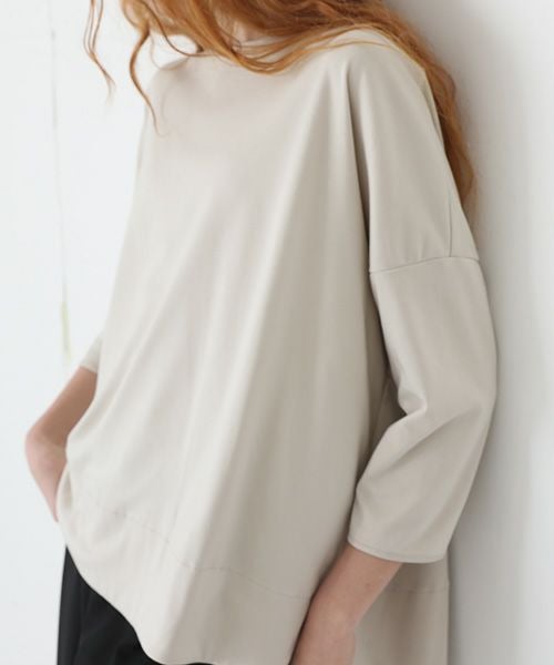 Mochi.モチ.suvin long sleeved t-shirt [greige]