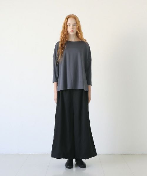 Mochi.モチ.suvin long sleeved t-shirt [charcoal gray]