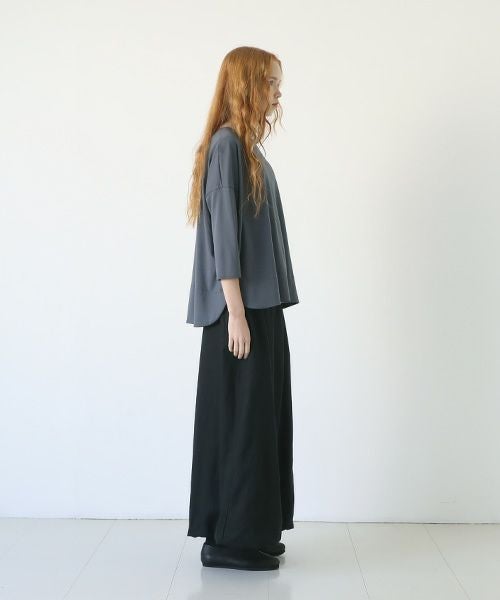 Mochi.モチ.suvin long sleeved t-shirt [charcoal gray]