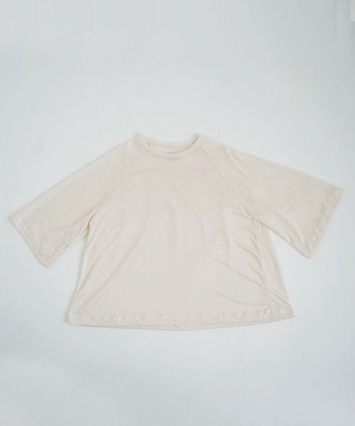 Mochi.モチ.raglan sleeve linen t-shirt [off white]