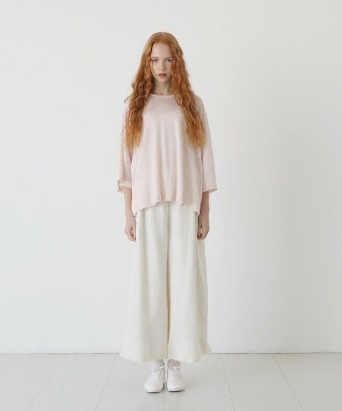 Mochi.モチ.raglan sleeve linen t-shirt [pink]