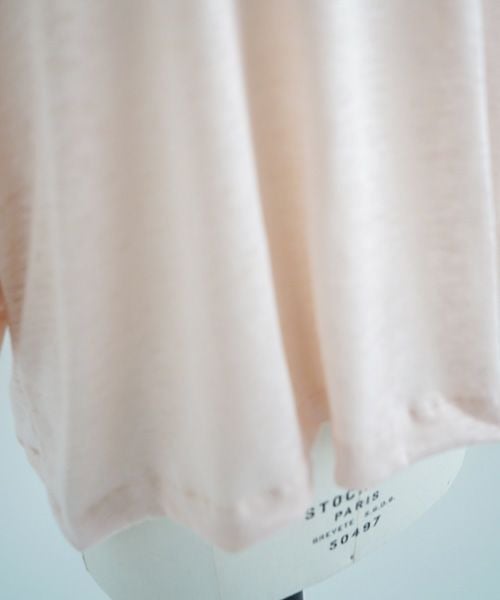 Mochi.モチ.raglan sleeve linen t-shirt [pink]