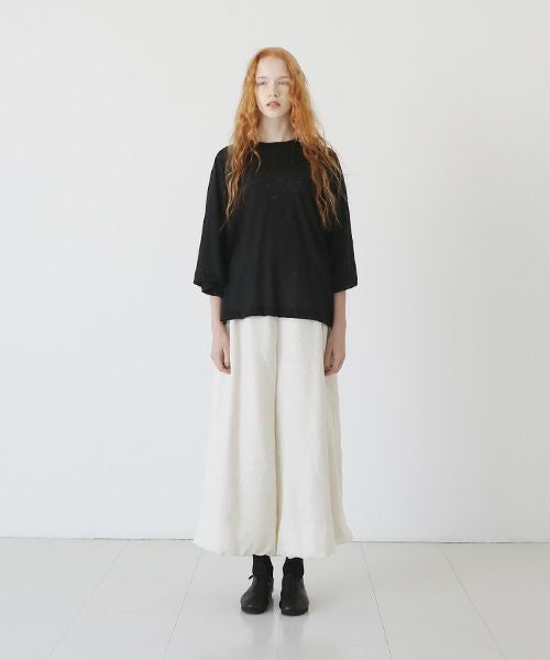 Mochi.モチ.raglan sleeve linen t-shirt [black]