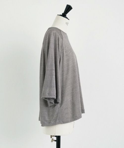 Mochi.モチ.raglan sleeve linen t-shirt [grey/sa]