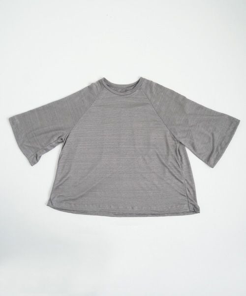 Mochi.モチ.raglan sleeve linen t-shirt [grey/sa]