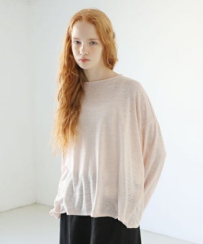 Mochi.モチ.linen cardigan [pink]