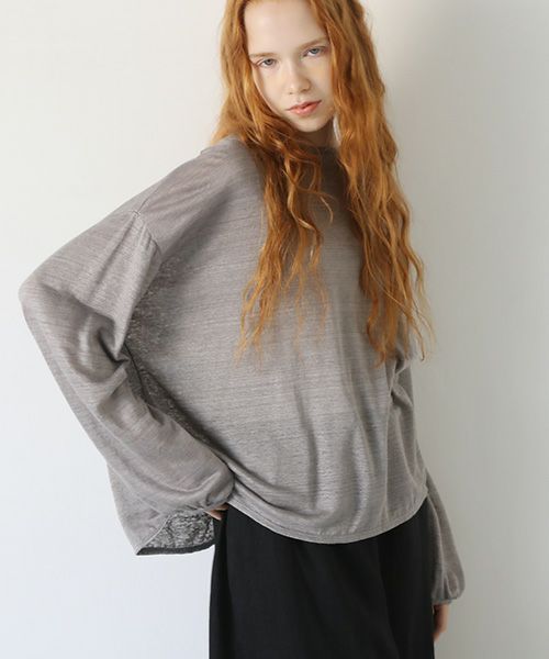 Mochi.モチ.linen cardigan [grey]