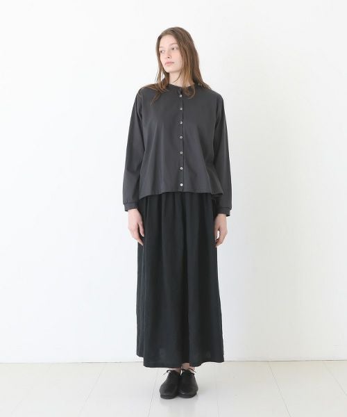 Mochi / home&miles.モチ / ホーム＆マイルズ.organic cotton cut & saw blouse  [charcoal grey]