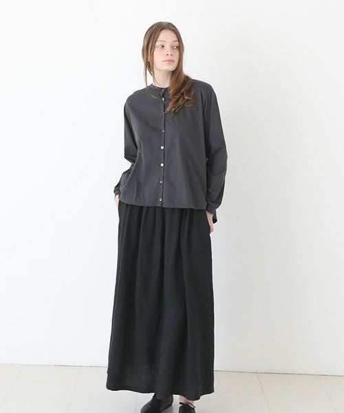 Mochi / home&miles.モチ / ホーム＆マイルズ.organic cotton cut & saw blouse  [charcoal grey]
