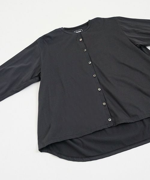 Mochi / home&miles.モチ / ホーム＆マイルズ.organic cotton cut & saw blouse  [charcoal grey]