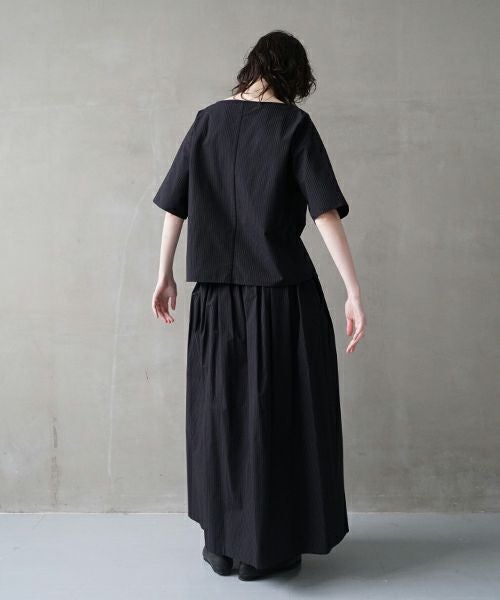 Mochi / home&miles.モチ / ホーム＆マイルズ.long skirt [black×striped]