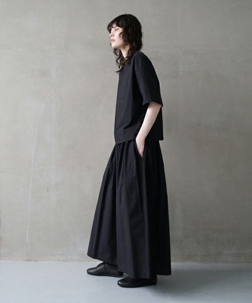 Mochi / home&miles.モチ / ホーム＆マイルズ.long skirt [black×striped]