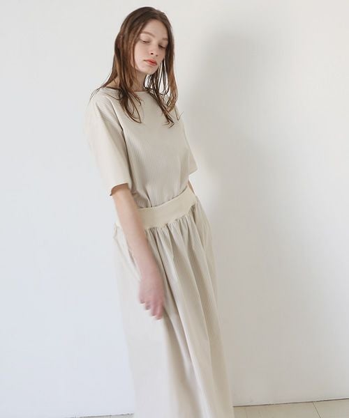 Mochi / home&miles.モチ / ホーム＆マイルズ.long skirt [ecru×striped]