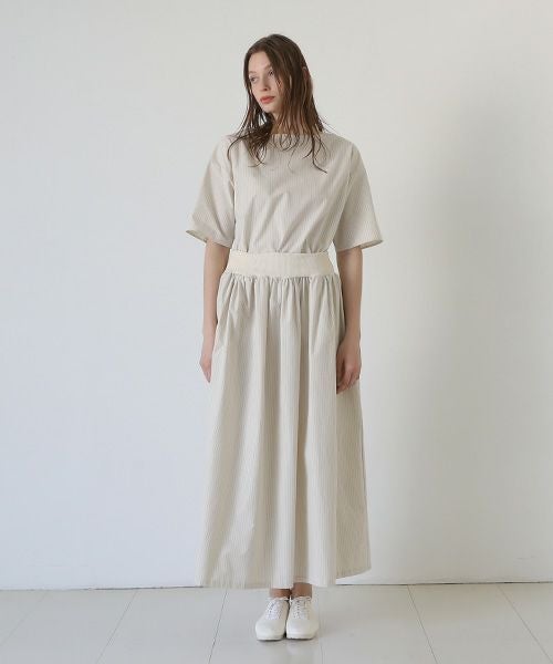 Mochi / home&miles.モチ / ホーム＆マイルズ.long skirt [ecru×striped]
