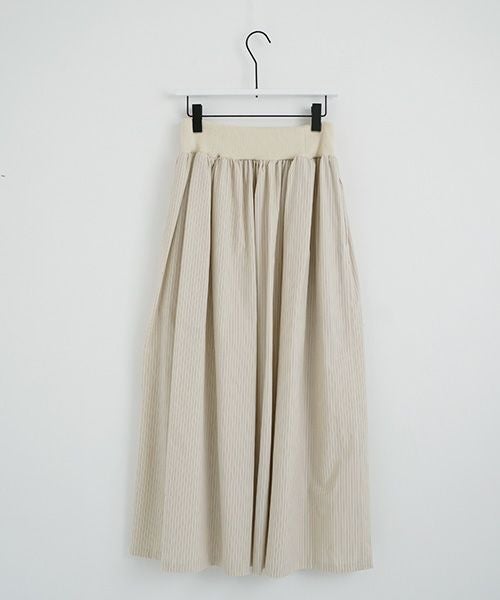Mochi / home&miles.モチ / ホーム＆マイルズ.long skirt [ecru×striped]
