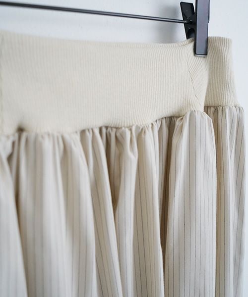 Mochi / home&miles.モチ / ホーム＆マイルズ.long skirt [ecru×striped]
