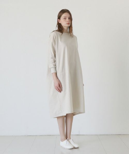 Mochi / home&miles.モチ / ホーム＆マイルズ.layered one piece [ecru×striped]