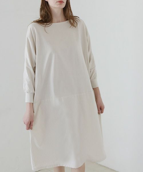 Mochi / home&miles.モチ / ホーム＆マイルズ.layered one piece [ecru×striped]