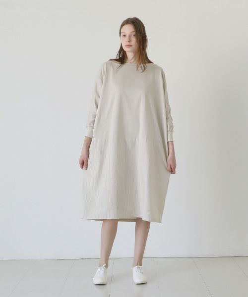 Mochi / home&miles.モチ / ホーム＆マイルズ.layered one piece [ecru×striped]